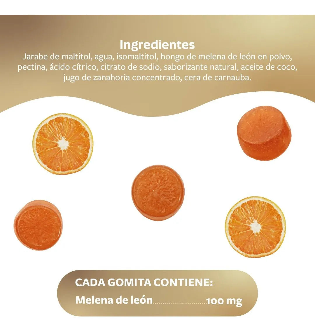 Melena De León X 30 Gomitas Sabor Naranja Vitaenergy Naranja