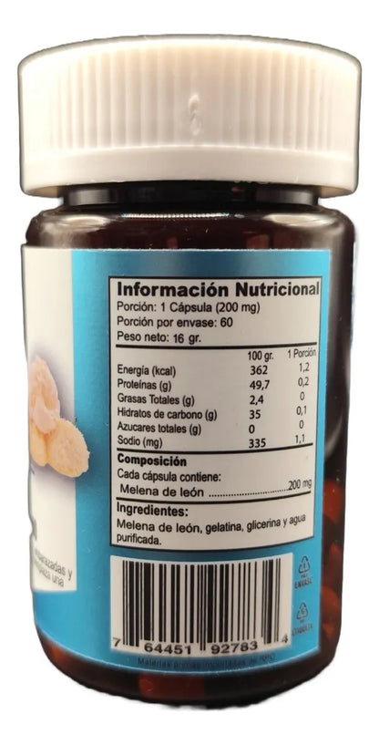 Melena De Leon 60 Capsulas Green M. Agronewen Sabor Sin Sabor