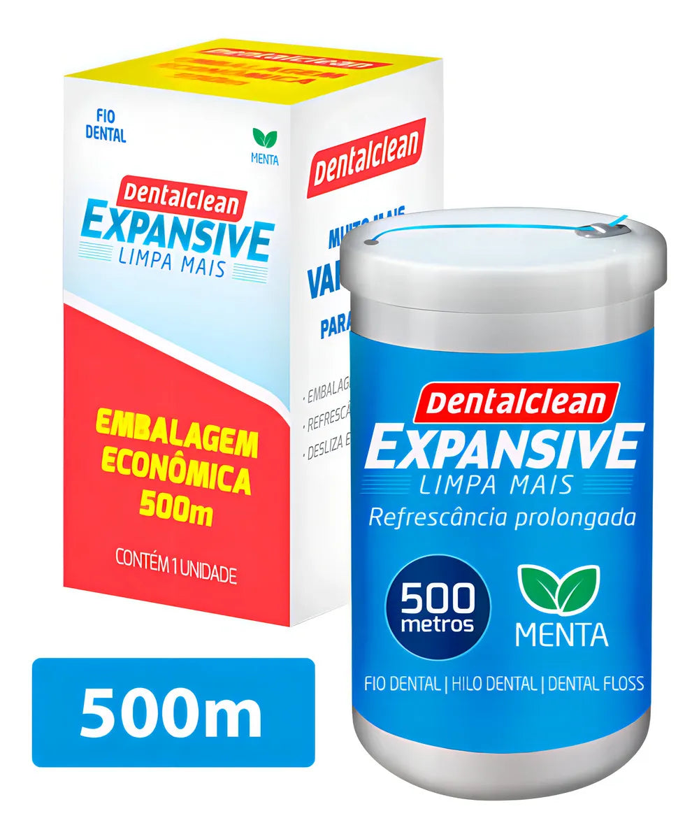 Hilo Dental Menta Dentalclean Expansivo 500m Empaque Económico
