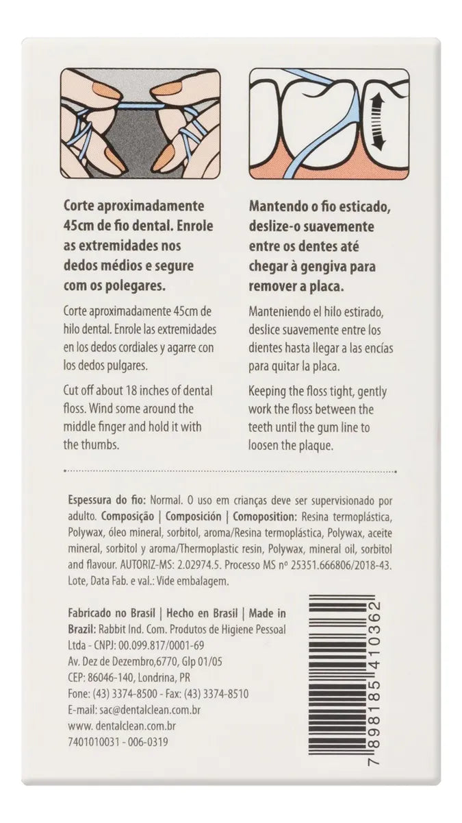 Hilo Dental Menta Dentalclean Expansivo 500m Empaque Económico