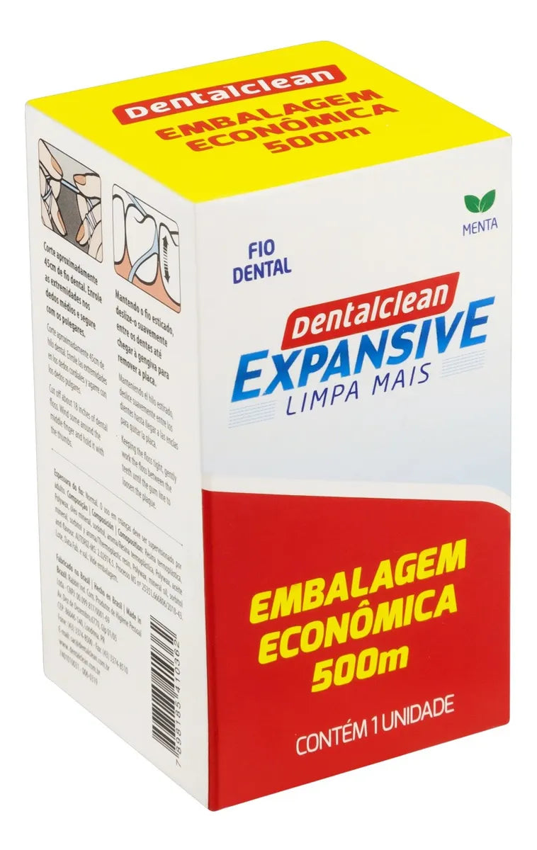Hilo Dental Menta Dentalclean Expansivo 500m Empaque Económico