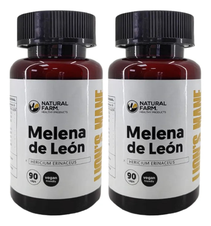 Melena De Leon 2 Frascos Nf 180 Capsulas 2x90 Caps Sabor Natural / 2 De 90 Caps C/u