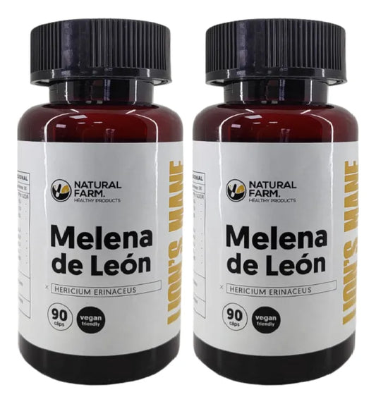 Melena De Leon 2 Frascos Nf 180 Capsulas 2x90 Caps Sabor Natural / 2 De 90 Caps C/u
