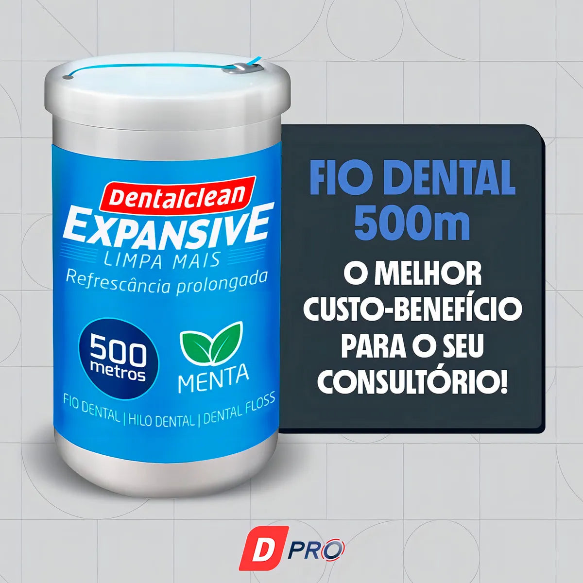 Hilo Dental Menta Dentalclean Expansivo 500m Empaque Económico